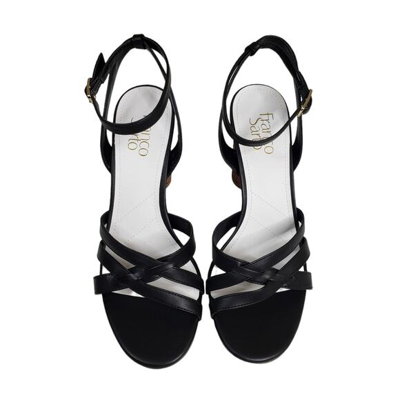 Franco Sarto Womens 9 Olina 2 Wicker Block Heel Ankle Strap Sandal NEW - Picture 4 of 11